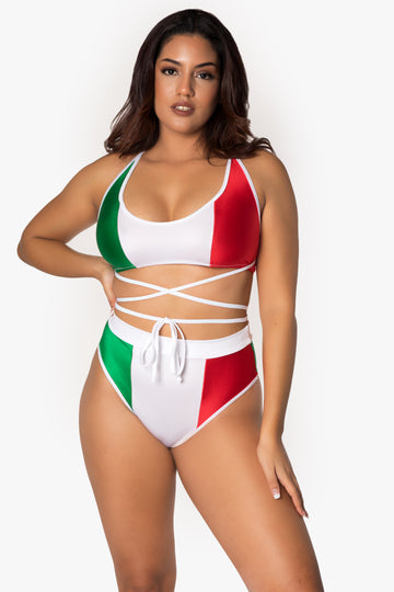 Top corto cruzado del Cinco de Mayo